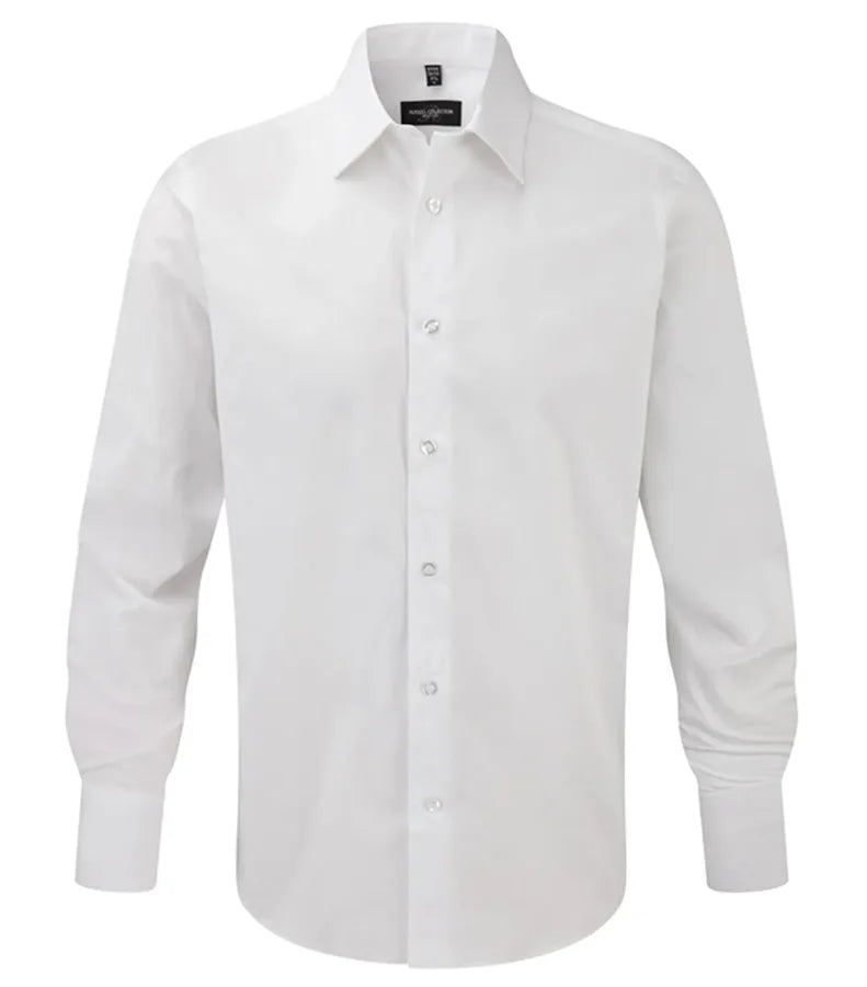 Men´s Long Sleeve Easy Care Fitted Shirt White