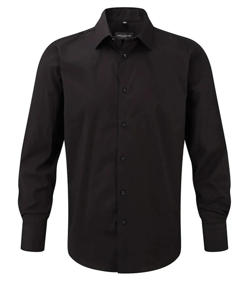 Men´s Long Sleeve Easy Care Fitted Shirt Black