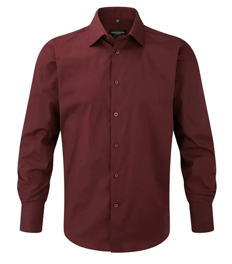 Men´s Long Sleeve Easy Care Fitted Shirt Port