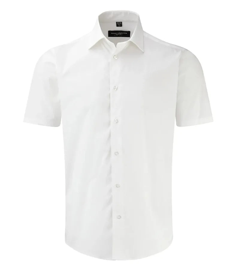 Men´s Short Sleeve Easy Care Fitted Shirt White