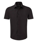 Men´s Short Sleeve Easy Care Fitted Shirt Black