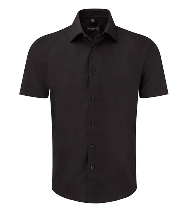 Men´s Short Sleeve Easy Care Fitted Shirt Black