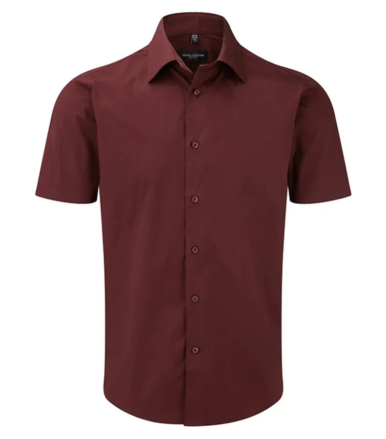 Men´s Short Sleeve Easy Care Fitted Shirt Port
