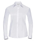 Ladies´ Long Sleeve Herringbone Shirt White