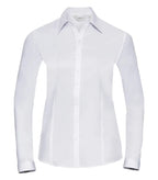 Ladies´ Long Sleeve Herringbone Shirt White