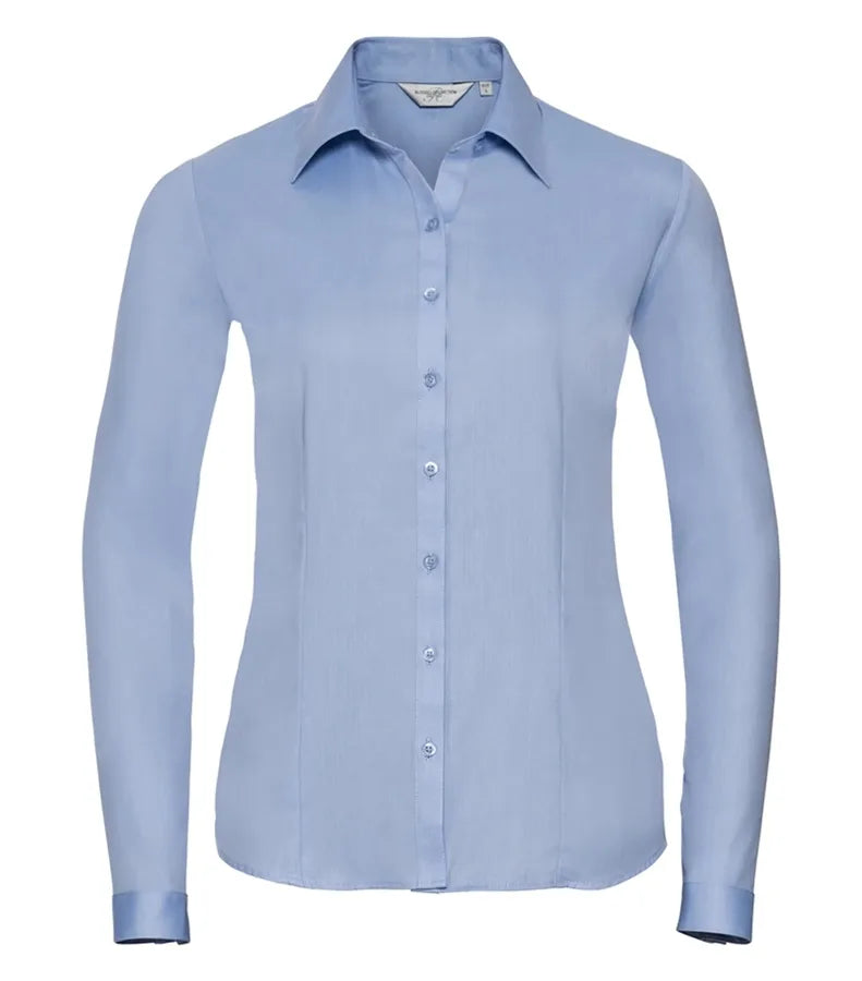 Ladies´ Long Sleeve Herringbone Shirt LightBlue