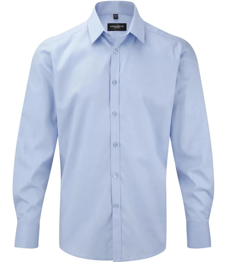 Men´s Long Sleeve Herringbone Shirt LightBlue