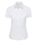 Ladies´ Short Sleeve Herringbone Shirt White