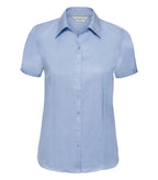 Ladies´ Short Sleeve Herringbone Shirt LightBlue