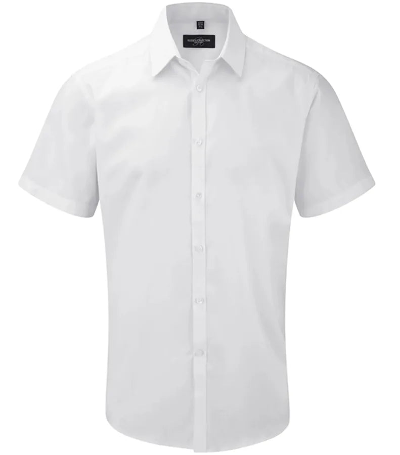 Men´s Short Sleeve Herringbone Shirt White