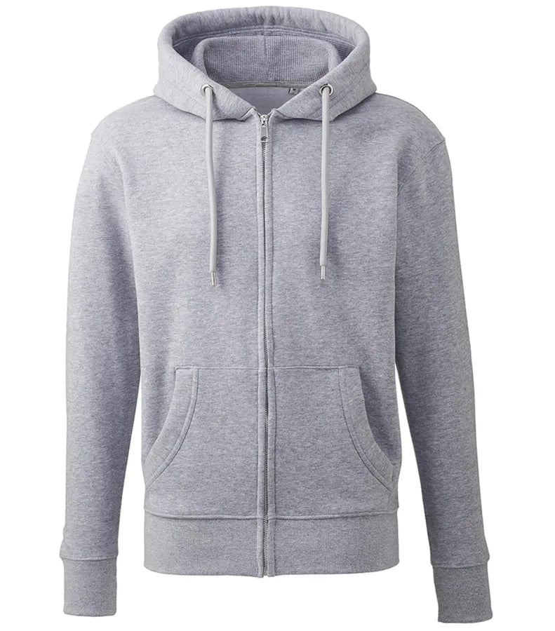 Mens Anthem full-zip hoodie GreyMarl