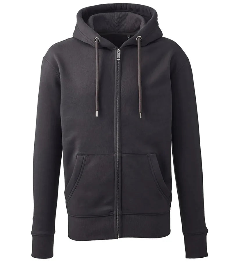 Mens Anthem full-zip hoodie Charcoal