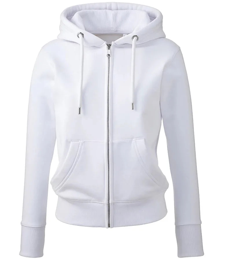 Womens Anthem full-zip hoodie White