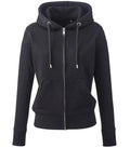 Womens Anthem full-zip hoodie Black
