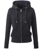 Womens Anthem full-zip hoodie Black