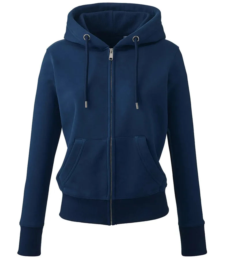 Womens Anthem full-zip hoodie Navy