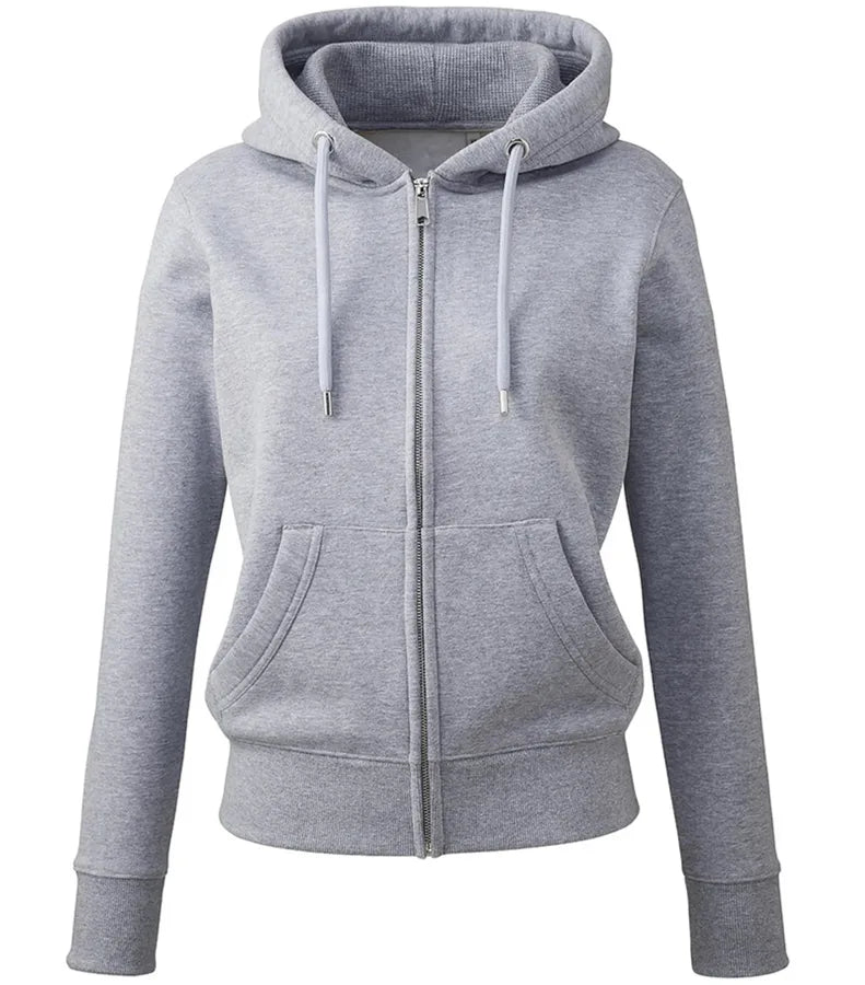 Womens Anthem full-zip hoodie GreyMarl