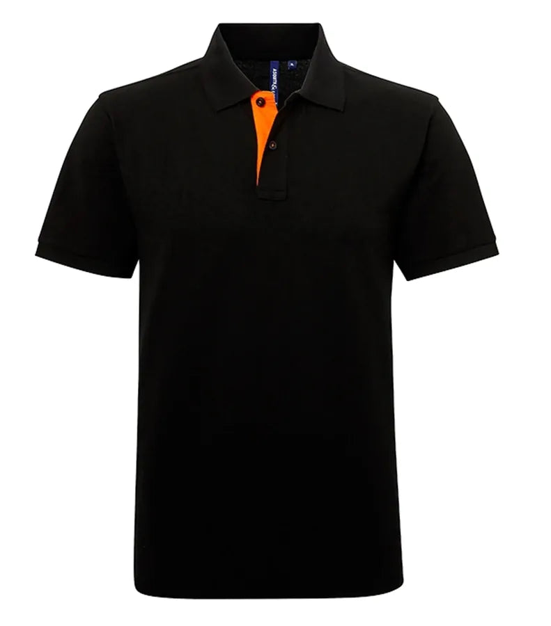 Men's classic fit contrast polo Black/Orange