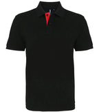 Men's classic fit contrast polo Black/Red