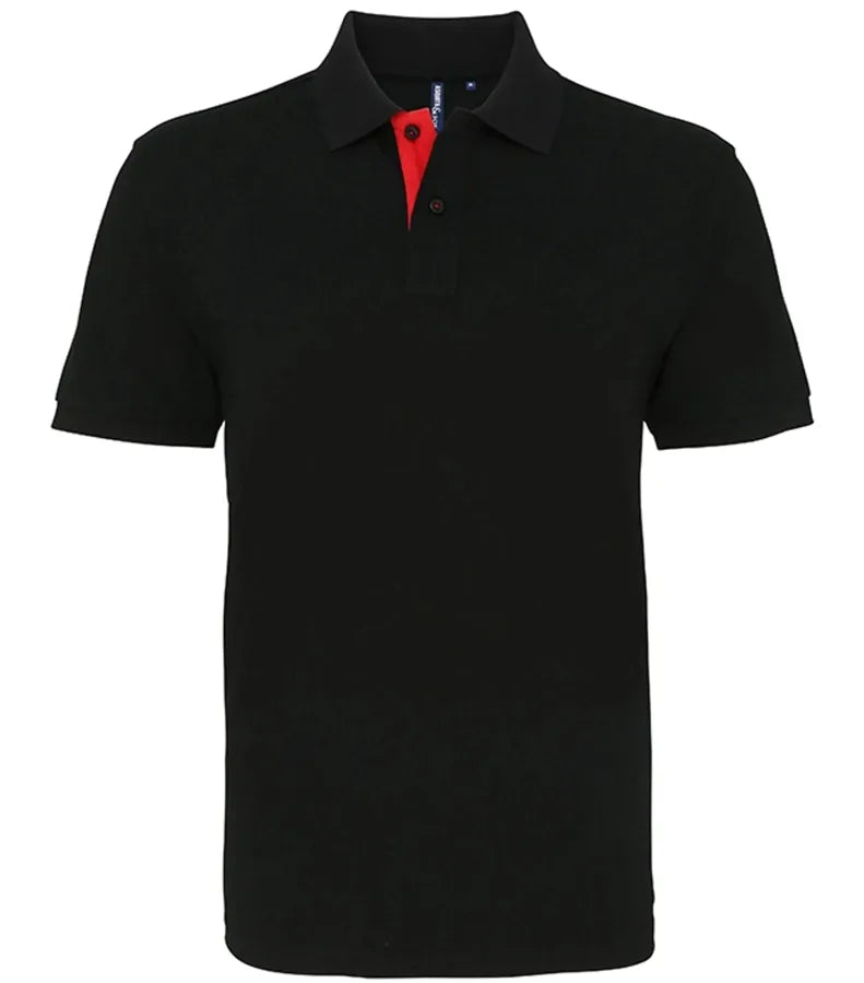 Men's classic fit contrast polo Black/Red