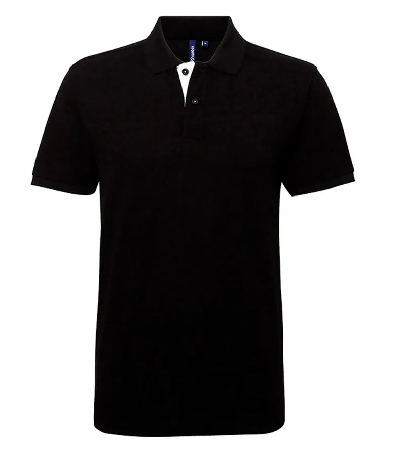Men's classic fit contrast polo Black/White