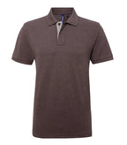 Men's classic fit contrast polo Charcoal/Heather Grey