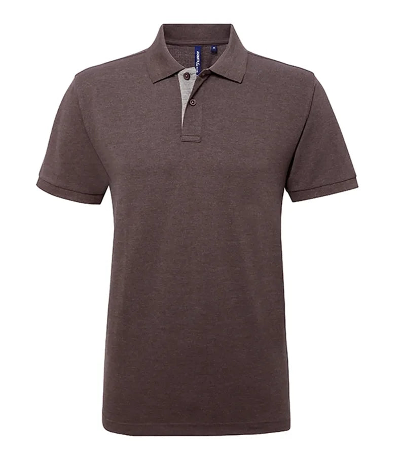 Men's classic fit contrast polo Charcoal/Heather Grey