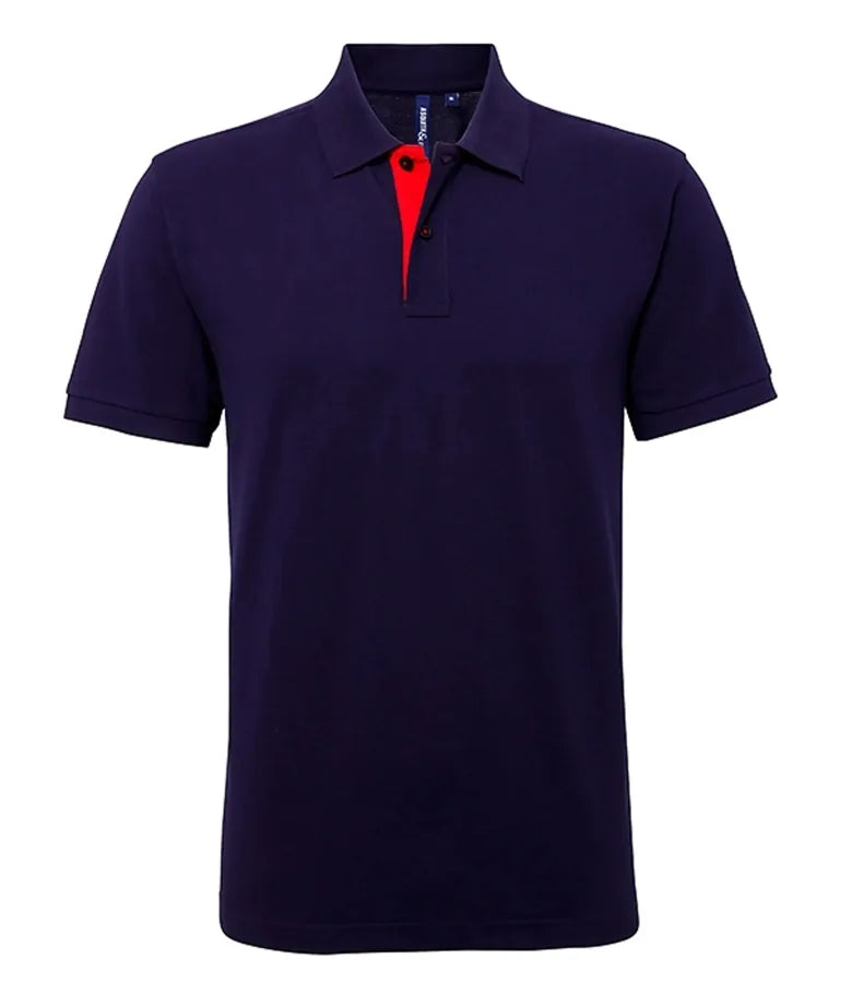 Men's classic fit contrast polo Navy/Red