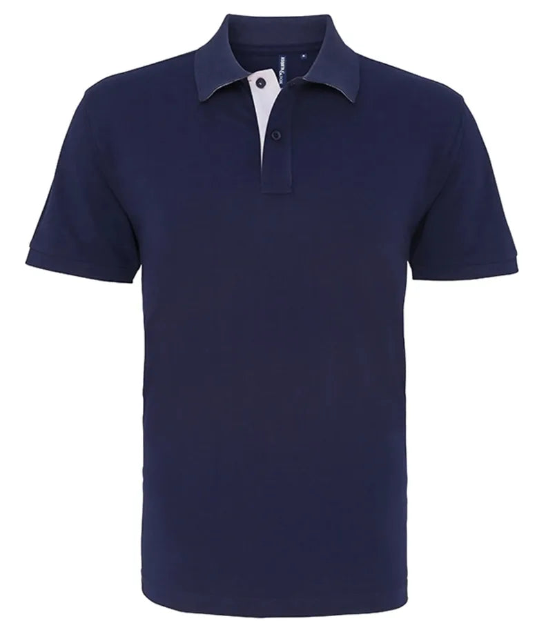 Men's classic fit contrast polo Navy/White