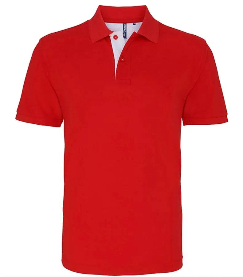 Men's classic fit contrast polo Red/White