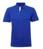 Men's classic fit contrast polo Royal/White