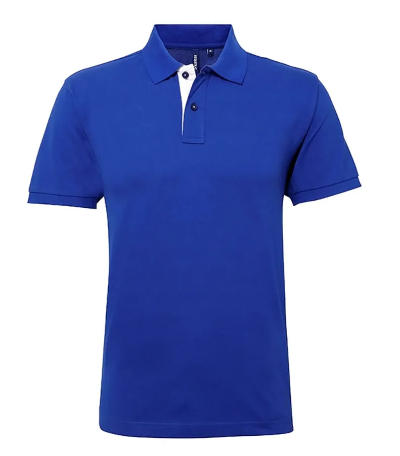 Men's classic fit contrast polo Royal/White