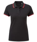 Womens Classic Fit - Tipped Polo Black/Red