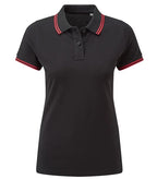 Womens Classic Fit - Tipped Polo Black/Red
