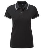 Womens Classic Fit - Tipped Polo Black/White