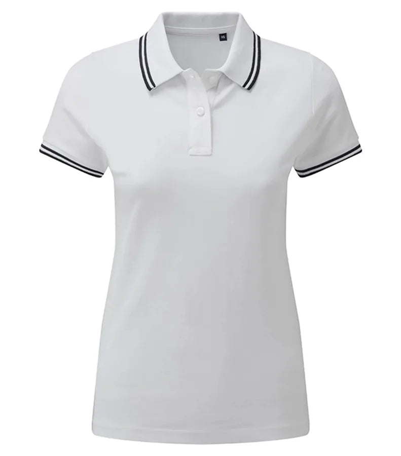 Womens Classic Fit - Tipped Polo White/Navy