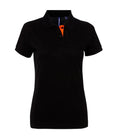 Women's contrast polo Black/Orange