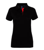 Women's contrast polo Black/Red