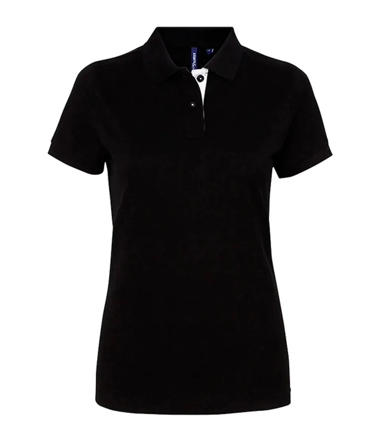 Women's contrast polo Black/White