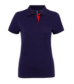 Women's contrast polo Navy/Red