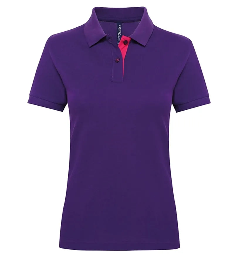Women's contrast polo Purple/Pink