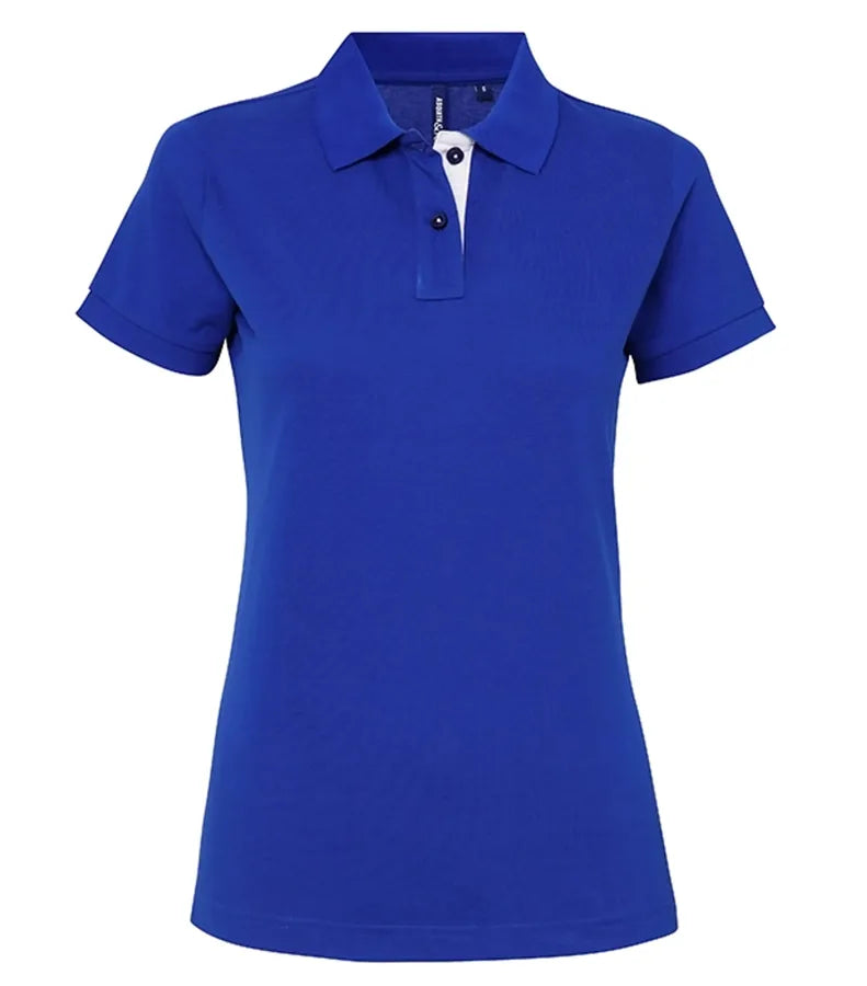 Women's contrast polo Royal/White