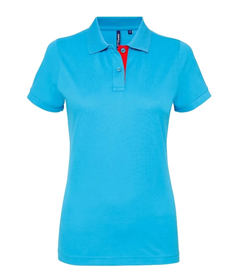 Women's contrast polo Turquoise