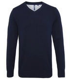 Men's cotton blend v-neck sweater FrenchNavy