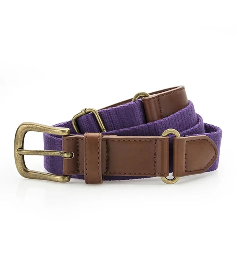 Faux Leather & braid belt Purple