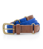 Faux Leather & braid belt Royal