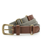Faux Leather & braid belt Slate