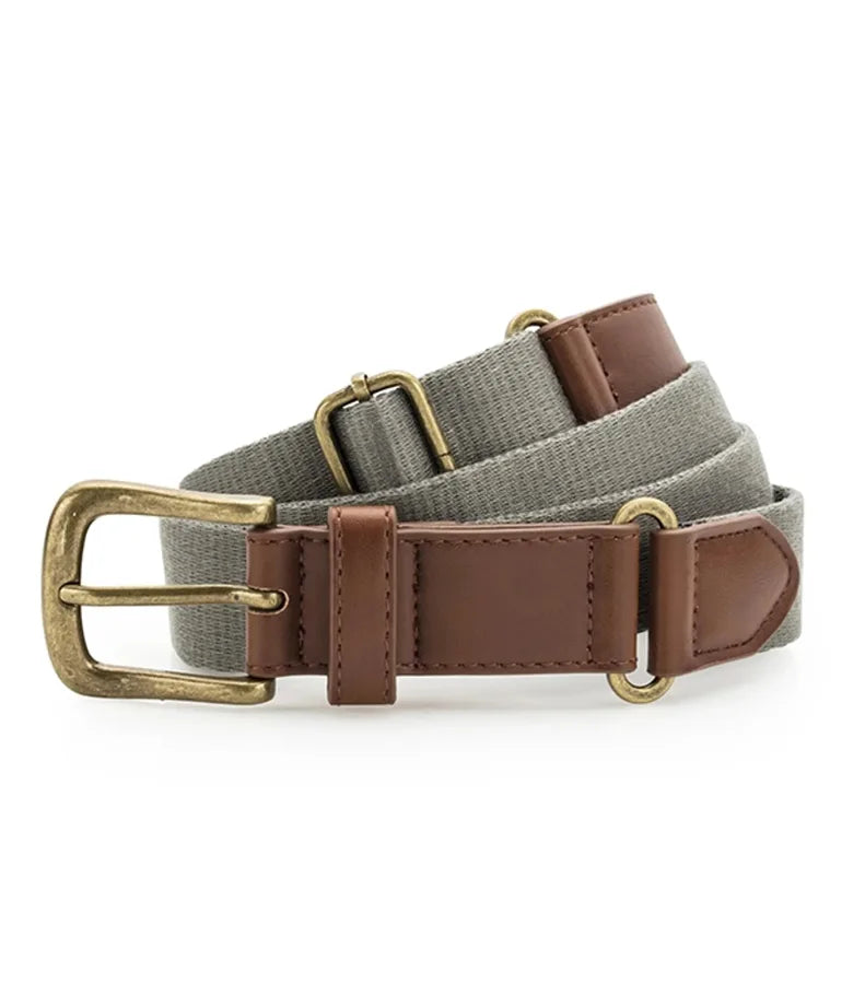 Faux Leather & braid belt Slate