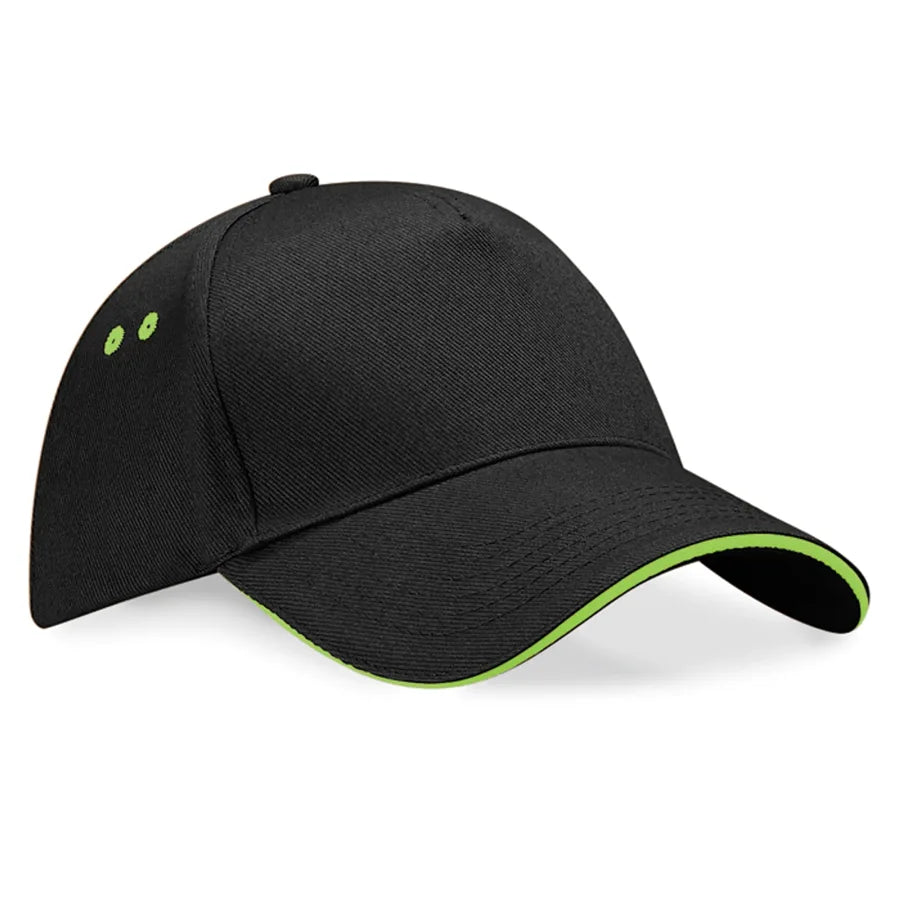 Ultimate 5 Panel Cap - Sandwich Peak Black/LimeGreen