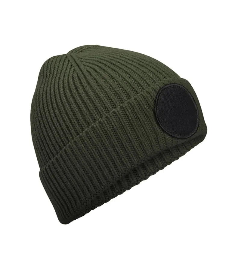 Circular Fashion Patch Beanie OliveGreen/Black